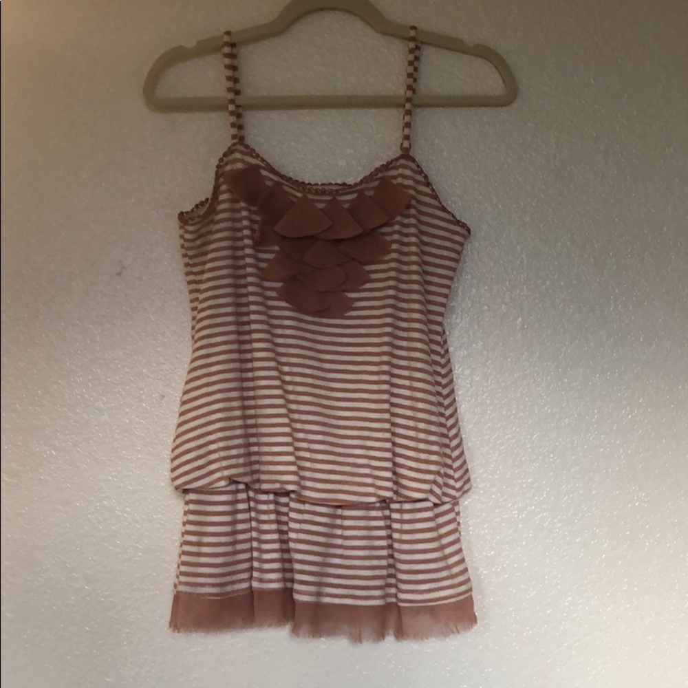 Striped tank with adjustable straps